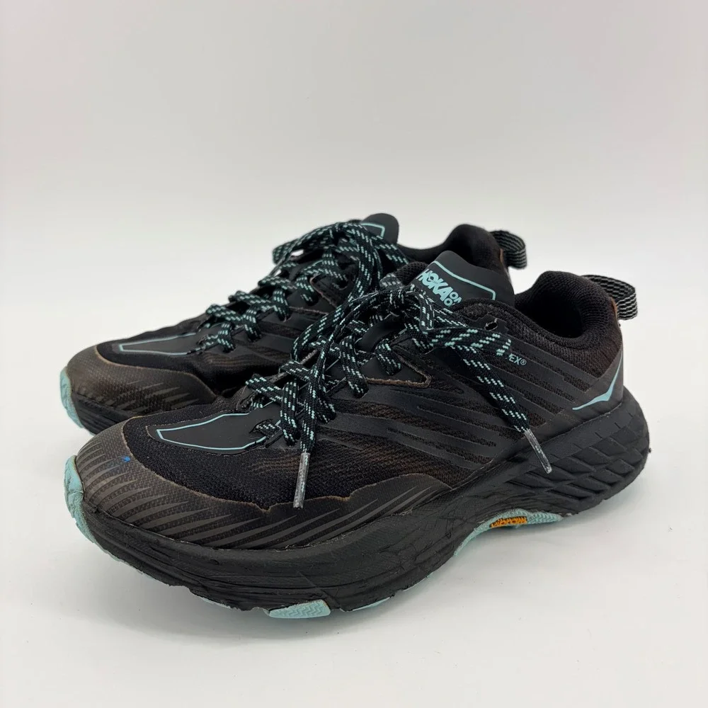 Hoka Speedgoat 4 GTX Size 5 Black Grey Gore-Tex Waterproof Trail Running Womens